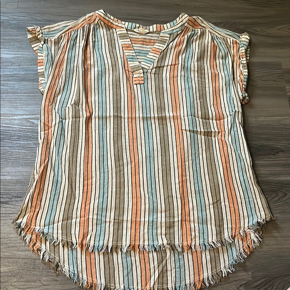 Cato V-neck Striped Women's Top